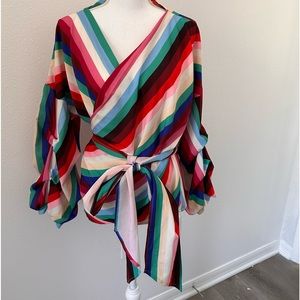 Women’s plus size colorful wrap shirt 2X